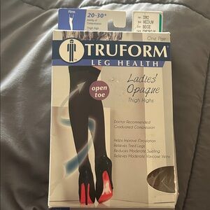 Ladies' Opaque Thigh Highs - Black